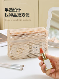 Mesh Cosmetic Bag Portable Travel Toiletry Pouch Lipstick Organizer