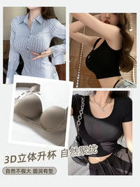 Women's Push-Up Bra Set for Small Busts, Anti-Sagging, Side Support, Shaping, Sheer Design