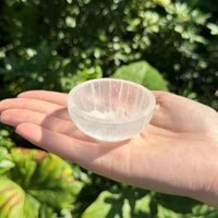 Natural Moroccan Selenite Round Bowl for Crystal Cleansing and Home Decor