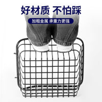 Mountain Bike Rear Basket with Cargo Rack - Large Capacity Metal Storage Basket for Bicycles