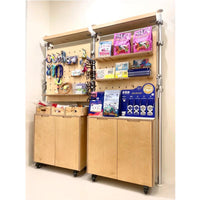 Modern Stainless Steel Birch Plywood Display Cabinet with Pegboard for Retail Stores