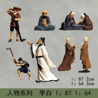 Miniature Ancient Chinese Figure Ornaments for Micro Landscape Bonsai and Sand Table Decor