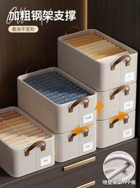 Tianshan Cotton Linen Foldable Storage Box Drawer Organizer for Clothes and Pants
