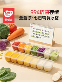 Baby Food Freezer Tray with Lid, Silicone Storage Container for Purees, Soups, and Breast Milk
