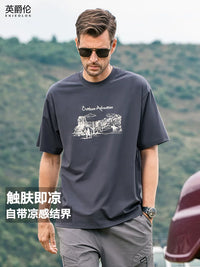 Men's Retro American Print Ice Silk Cooling T-Shirt