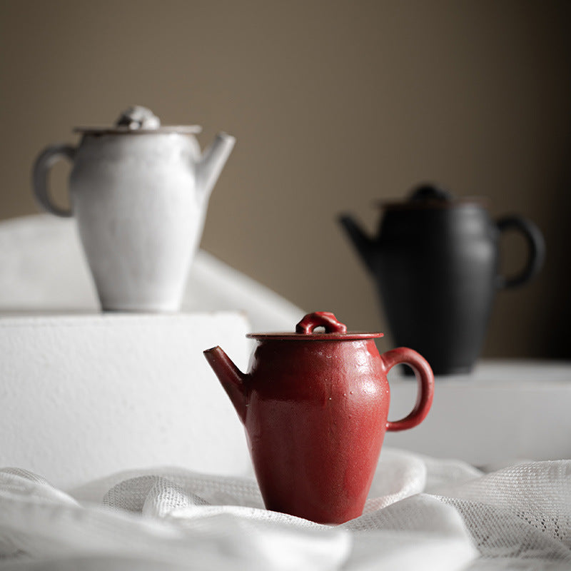 Wabi-Sabi Style Handmade Ceramic Teapot for Kung Fu Tea, Thin-Walled and Heat-Resistant