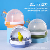 Portable UFO Carrier Cage for Sugar Gliders, Hamsters, Hedgehogs, Birds, and Small Pets - Travel-Friendly Design