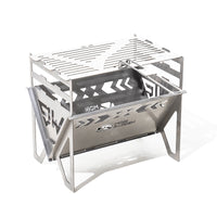 Mobigarden Aurora Portable Folding Stainless Steel Wood Burning Stove for Outdoor Camping Picnic BBQ