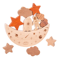 Acrylic Beechwood Rainbow Stacking Blocks Educational Toy for Kids