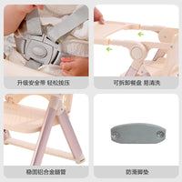 Portable Foldable Baby High Chair with Safety Harness for Travel and Home Dining