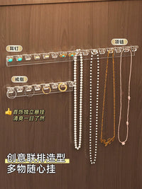 Wall-Mounted Jewelry Organizer for Cabinet Doors - Anti-Tangle Necklace, Bracelet, Ring, and Earring Holder