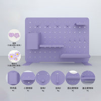 Magnetic Pegboard Organizer for Desk, Punch-Free Metal Storage Panel for Study Tables and Dorms