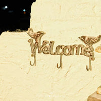 Cast Iron Welcome Bird Wall Hook for Garden & Home Decor