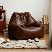 Vintage Lazy Sofa Tatami Single Recliner with Backrest for Balcony Bedroom