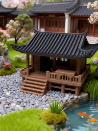 Miniature Teahouse Ancient Architecture Ornament for Aquariums and Landscaping