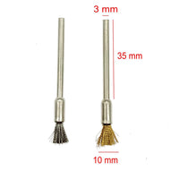 36-Piece 3mm Shank Stainless Steel Brass Wire Brush Set for Cleaning Polishing