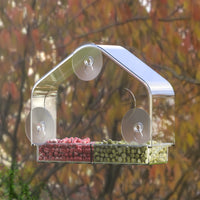 Large Acrylic Suction-Cup Outdoor Bird Feeder Transparent Pet Bird House
