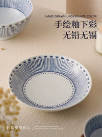 Mid-Autumn Style Underglaze Ceramic Dinner Plates