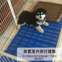 Plastic Dog Crate Mat Elevated Cooling Grid Floor Pad Anti-Bite Kennel Base