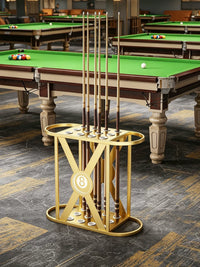 Billiard Cue Rack Floor Stand for Pool Cues - 9-Hole Storage Organizer