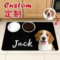 Personalized Pet Feeding Mat for Dogs - Custom Name and Pattern Print