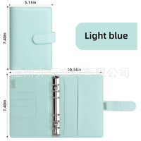 A6 Macaron PU Leather Binder Notebook with 12 Zipper Envelopes for Cash Budgeting and Planning