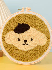 Punch Needle Embroidery DIY Kit with Yarn and Frame for Beginners, Cartoon Animal Designs