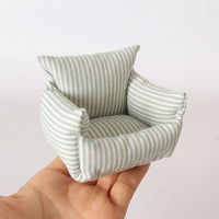 Miniature 1:12 Scale Dollhouse Single Sofa for BJD Dolls, Living Room Furniture Model