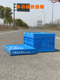 Foldable Plastic Storage Crate with Lid - Ventilated, Stackable, for Fruits, Vegetables, and General Storage