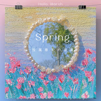DIY Tulip Mirror Quartz Sand Acrylic Texture Painting Kit with Irregular Cloud Cosmetic Mirror