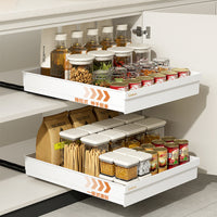 Multi-functional Pull-Out Under-Sink Organizer for Kitchen Cabinets - Spice, Dish, and Bowl Storage