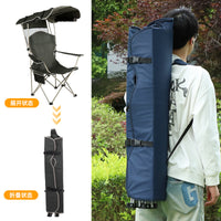 Portable Folding Camping Chair with Canopy, Reclining Beach Shade Armchair for Outdoor Activities