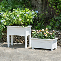 Large Self-Watering Planter Box for Outdoor Vegetable Gardening - Rectangular Plastic Pot with Nordic Design