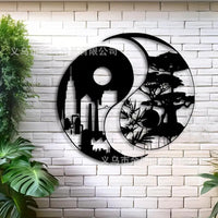 Yin Yang Art Metal Wall Decor Silhouette for Home Office