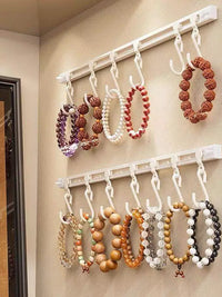 Wall-Mounted Jewelry Organizer Rack for Bracelets, Necklaces, and Accessories
