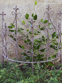 Vintage Iron Art Trellis Half-Round Climbing Plant Support for Garden and Patio