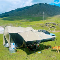 Upgraded 5-8 Person Car Tail Tent with Mesh Windows and Extended Awning