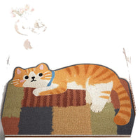 Cute Cat PVC Coil Mat Non-Slip Dirt Trapper Entrance Doormat