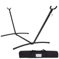 Portable Hammock with Stand, Canvas Hammock Bed with Anti-Roll Steel Frame for Indoor/Outdoor Relaxation