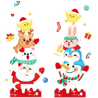 Christmas Santa Claus Window Clings Static Stickers for Holiday Decoration