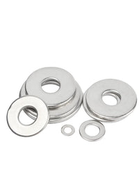 304 Stainless Steel Flat Washers, Thickened Metal Gaskets for Screws, M3-M30