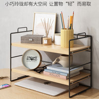 Simple Desktop Bookshelf Storage Rack Multi-layer Iron Art Organizer for Office and Dining Table