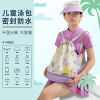 Dry Wet Separation Swimming Bag Large Capacity Drawstring Backpack for Beach and Swim