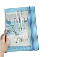 Jieli A4/A5 Student Document Bag with Zipper, Double-Layer Storage for School Supplies & Promotional Materials