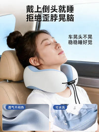 German U-Shaped Travel Neck Pillow for Airplanes and Napping, Portable Cervical Support Pillow