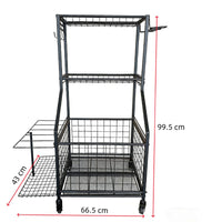 Portable Sports Equipment Storage Rack for Basketball, Soccer, and Yoga Mats