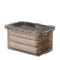 Clear Plastic Storage Box with Lid, Stackable Organizer for Clothes, Toys, Snacks