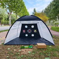 Foldable Indoor/Outdoor Golf Practice Net with Chipping Target and Mat Set
