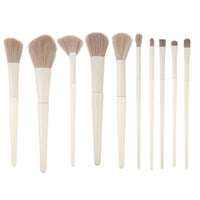 10-Piece Makeup Brush Set with Soft Bristles for Eyeshadow, Powder, and Concealer