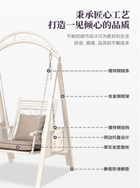 Outdoor Patio Swing Chair with Solar Light and Cushions, Single/Double/Triple Seater Garden Rocking Chair
